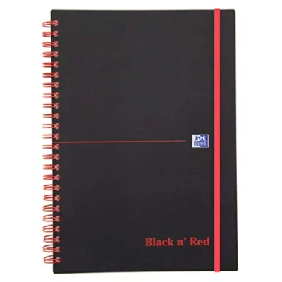 Afbeelding van Oxford BLACK N&#039; RED spiraalblok kunststof, 140 bladzijden ft A5, gelijnd schrift