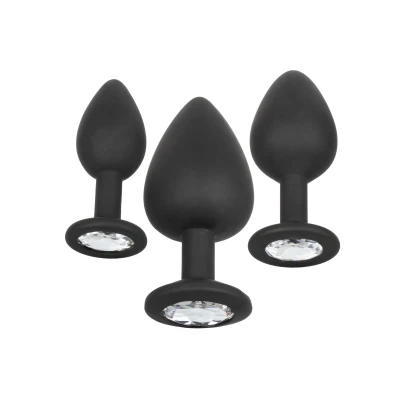 Afbeelding van Siliconen Buttplug Set met Zilveren Steen