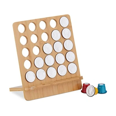 Afbeelding van Relaxdays capsulehouder voor Nespresso cuphouder bamboe koffiecuphouder staand