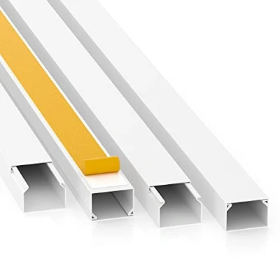Afbeelding van CILSON Kabelgoot 20 m / x 1 lang 30 mm breed hoog, zelfklevend wit, vloeropening en dubbelzijdig schuimplakband extra sterk