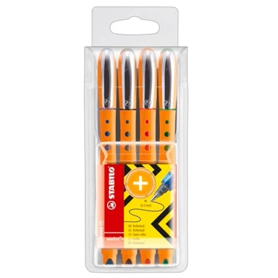 Afbeelding van STABILO worker+ Rollerball Fine 0,3 mm Etui Met 4 Kleuren