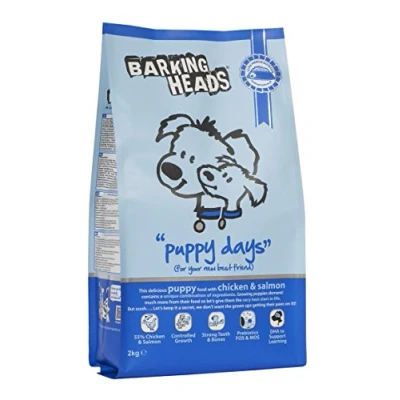 Afbeelding van Barking Heads Puppyvoer droog graanvrij puppydagen 100 natuurlijk, kip en zalm, hondenvoer junior, voor sterke tanden botten, 18 kg