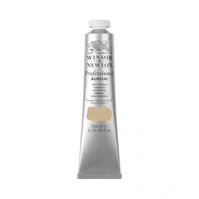 Afbeelding van Winsor &amp; Newton 2337060 Professionele acrylverf, hoge dekking, kunstenaarskwaliteit, lichtecht 200ml Tube, Buff Titanium