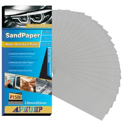 Afbeelding van ALPXUXP schuurpapier set,korrel 1500# droog/nat voor schuren het polijsten van automobiel metaal kunststof hout（30 Stuks）