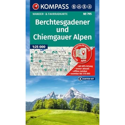 Afbeelding van KOMPASS Wanderkarten Set 795 Berchtesgadener und Chiemgauer Alpen (3 Karten) 1:25.000: Wander Fahrradkarte in einem inklusive ... &amp; Radwege. Skitouren. Langlaufen. Reiten.