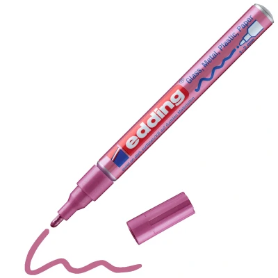 Afbeelding van edding 751 lakmarker glans 1 tot 2 mm roze metallic