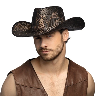 Afbeelding van Boland Cowboy hoed Cobra Zwart 58 Volwassenen Unisex Festival