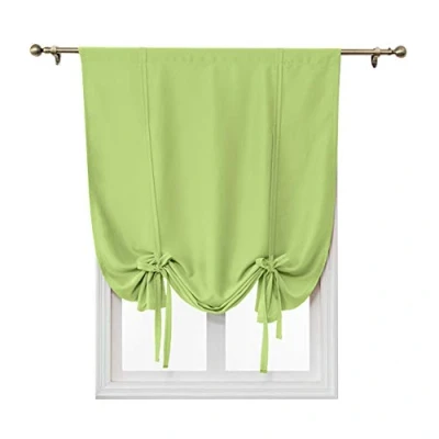 Afbeelding van ele ELEOPTION Tie Up Eenvoudig verduisteringsgordijn, staafzak thermisch geïsoleerde kamer verduisterende Romeinse schaduw voor slaapkamer, woonkamer, keuken, klein raam (groen, 80 x 120 cm)