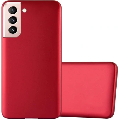 Afbeelding van Cadorabo Hoesje geschikt voor Samsung Galaxy S21 5G in METALLIC ROOD Beschermhoes gemaakt van flexibel TPU silicone Case Cover