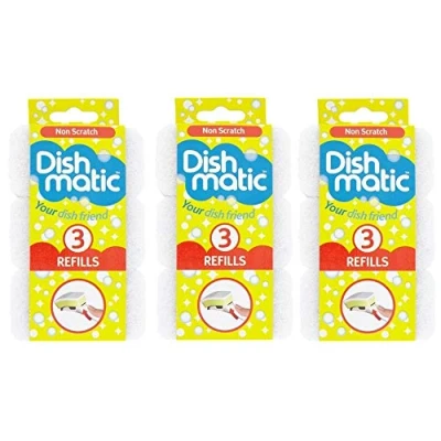 Afbeelding van Dishmatic Navulsponzen, niet kriebelend, wit, 9 stuks