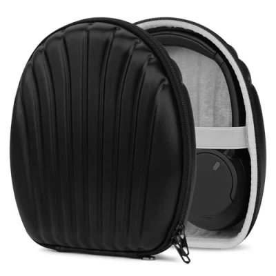 Afbeelding van Geekria Shield Case compatibel met Sony WH CH720N, WH1000XM5, ULT900N, WHCH520, WH1000XM3 hoofdtelefoon, vervangende beschermende harde schaal reistas kabelopslag (SeaShell zwart)