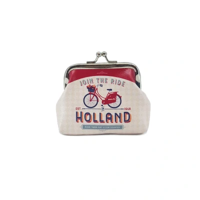 Afbeelding van Portemonnee Holland, Join The Ride Klein Souvenir Fiets Rood Wit Een Stuk