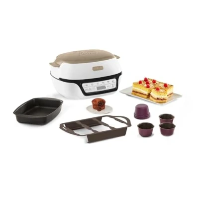 Afbeelding van Tefal Intelligente taartmachine, 5 nauwkeurige programma&quot;;s, antiaanbakvorm, 6 Creabake muffinvormen, Cake Factory