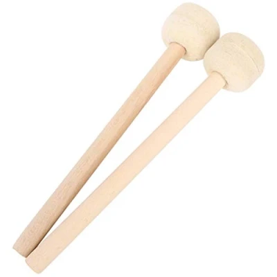 Afbeelding van 2 Stuks Drum Mallet Houten Wolvilt Stok Mallets Basdrum voor Precussie Instrument Band Accessoire