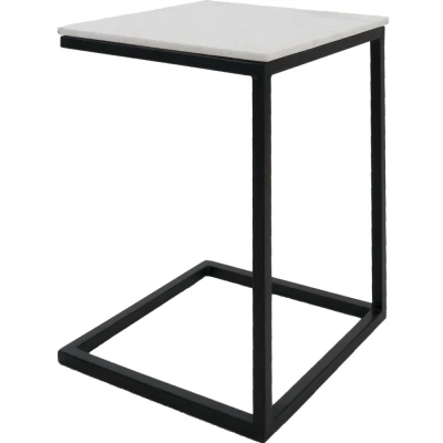 Afbeelding van Laptoptafel Mitch Marmer Wit/Zwart