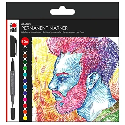 Afbeelding van Marabu Graphix permanente marker Multi kleuren 12 stuk(s)