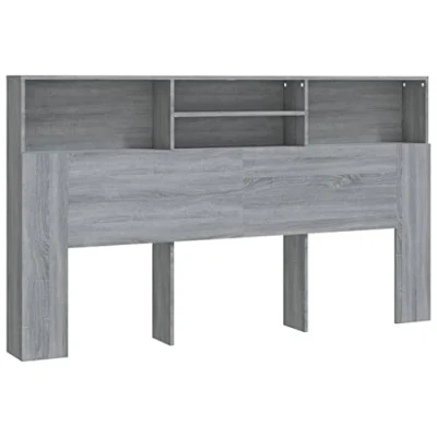 Afbeelding van vidaXL Hoofdbordkast 180x19x103,5 cm grijs sonoma eikenkleurig, hoofdeindekast, hoofdbord kast, bedombouw hoofdeindekasten, kasten
