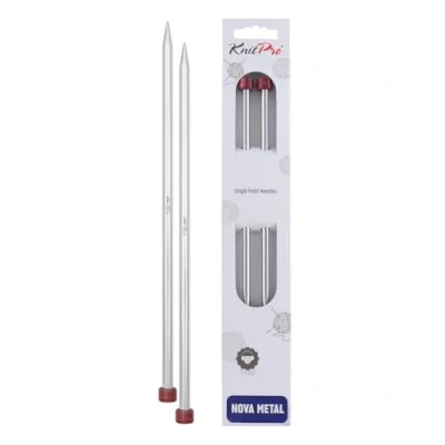 Afbeelding van KnitPro 40 cm x 7 mm Nova enkele puntige naalden, zilver