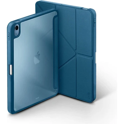 Afbeelding van Apple iPad Air 2022 Hoes: Uniq Moven Case Flipcase Blue TPU Tablet Hoezen