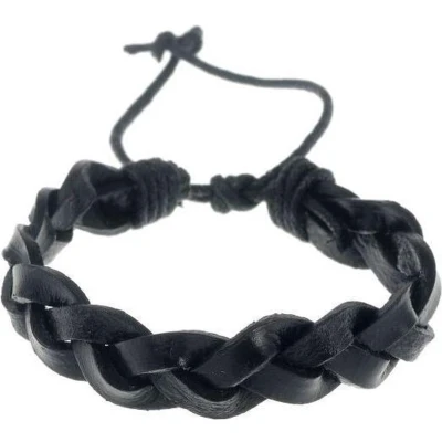 Afbeelding van Behave Armbandje van leer unisex