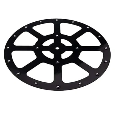 Afbeelding van cyclingcolors Draaibeslag 292mm 360 kogelgelagerd draaibaar kunststof zwart draaiplateau drukkogellager draagkracht 100 kg