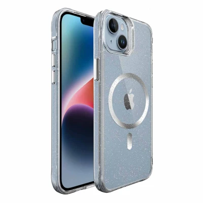 Afbeelding van Apple iPhone 14 Glitter Hoesje Kunststof imoshion Hardcase/Backcover Zilver Telefoonhoesje