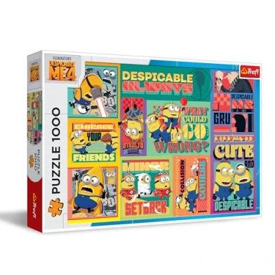 Afbeelding van Trefl Despicable Me 4, Gru en de Minions: Undercover Kleurrijke collage met helden uit cartoon, DIY puzzel, Creatieve ontspanning, Klassieke puzzel voor volwassenen kinderen vanaf 12 jaar
