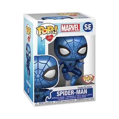 Afbeelding van Marvel Funko Pop Vinyl: Make A Wish Spider Man Metallic Blue