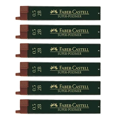 Afbeelding van Faber Castell 205027 Superpolymeer fijne vullingen met 12 0,5 mm, hardheid 2B, 6 stuks