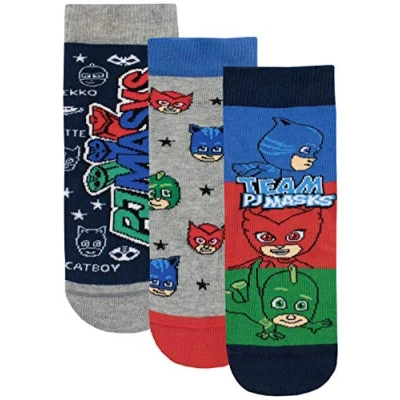 Afbeelding van PJ Masks Catboy Owlette Gekko kindersokken, verpakking van 3 stuks, Meerkleurig, 31 36