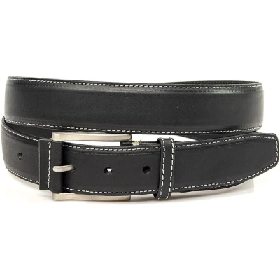Afbeelding van JV Belts Zwarte heren riem leer cm breed Echt Taille: 110cm Totale lengte riem: 125cm