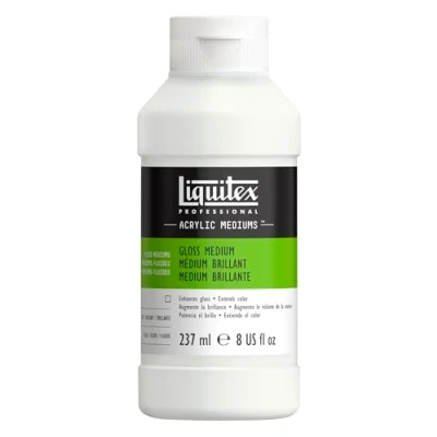 Afbeelding van Liquitex 5008 Acryl glansmedium &amp; Vernis voor acrylverf, behoudt de glans en helderheid van acrylverf 237ml Fles,Gloss Medium