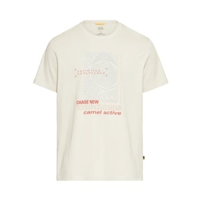 Afbeelding van camel active Tshirt print, Heren, Maat: Medium, Beige