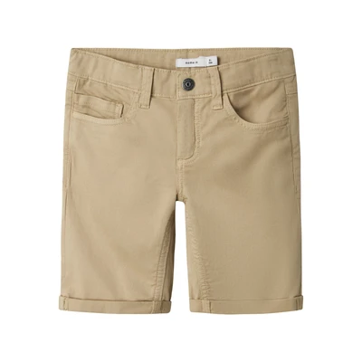 Afbeelding van Name It kids jongens short SILAS Island Fossil Slim Fit