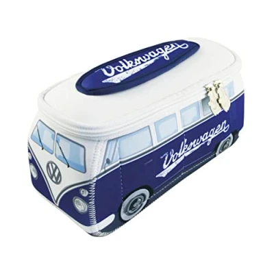 Afbeelding van BRISA VW Collectie Volkswagen Neopreen Universele Make up Cosmetische Cultuur Reizen Apotheek Zakje T1 Bulli Bus (Blauw/Wit/Klein)