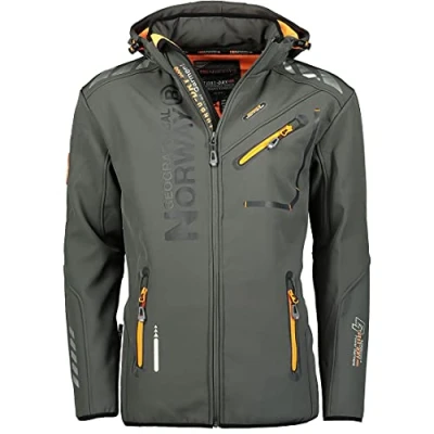 Afbeelding van Geographical Norway Royaute Men Distribrands waterdichte softshell jas voor heren luchtdoorlatend jack met capuchon buiten tactisch winterbestendig windjack, L