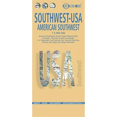 Afbeelding van USA 2. American Southwest 1 : 3 000 000. Road Map + City Maps: Southwest, Grand Canyon National Park, Las Vegas The Strip, Greater Los ... Area, Phoenix, San Diego, Diego Downtown