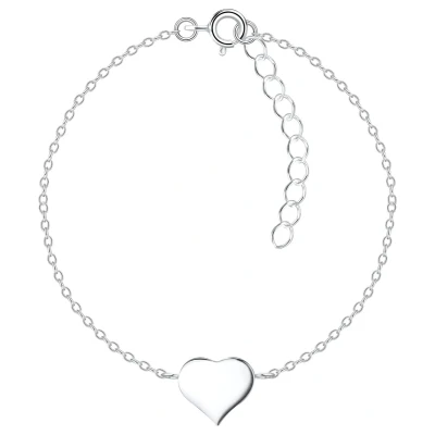 Afbeelding van JoyS Zilveren hartje armband gepolijst 15 cm + 3 extension voor kinderen