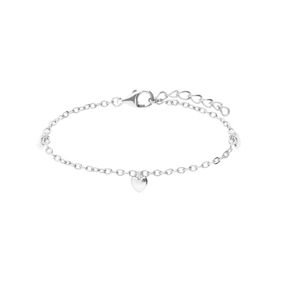 Afbeelding van Lucardi Kinder Zilveren Armband hartjes 925 Zilver Zilverkleurig 20 cm