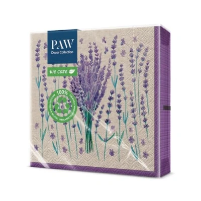 Afbeelding van PAW Serviettes Recyclées 3 Plis (33 x 33 cm) I Lot de 20 Parfait pour les Anniversaires, Fêtes, Mariages, la Communion, Célébrations en Papier Lavender Charm