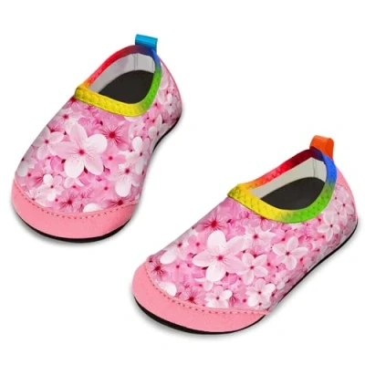Afbeelding van Yorgou Babystrandschoenen, zwemschoenen, badschoenen, waterschoenen, sneldrogende aquaschoenen, antislip, blote voeten schoenen voor kinderen, strand, zwembad, Sakura Rosa, 31/32 EU