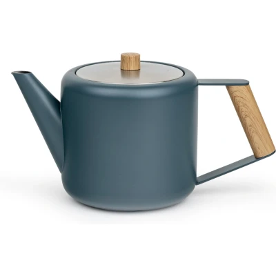 Afbeelding van Bredemeijer Theepot Duet Design Boston 1,1L Blauw Dubbelwandig