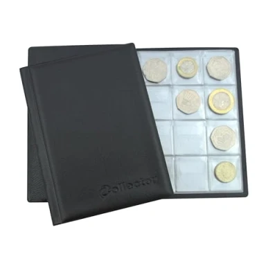 Afbeelding van Muntenalbum voor 96 middelgrote munten zoals A Z 10 Pence 10p 50p 50 £ 1 2 of andere zwart