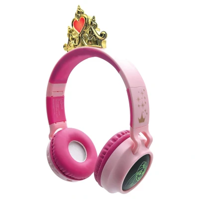 Afbeelding van Lexibook, Disneyprinses, 2 in 1 draadloze en bedrade koptelefoon met prinsessenkroon, hoge geluidskwaliteit beperkt tot 85 dB, lichtgevende effecten, opvouwbaar, verstelbaar, oplaadbaar, HPBT015DP