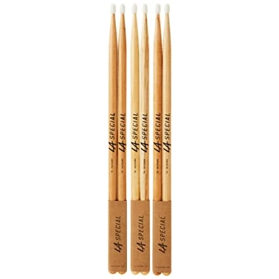 Afbeelding van LA Specials Drumsticks 7A Set voor Akoestische Drums of Elektronische Ovale Nylon Tip Hickory Consistent Gewicht en toonhoogte 3 paar