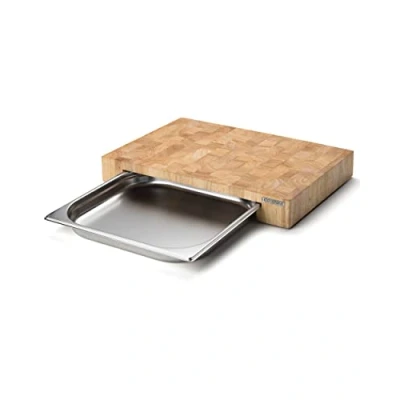 Afbeelding van Continenta Snijplank met RVS Lade Hout 39 cm x 27