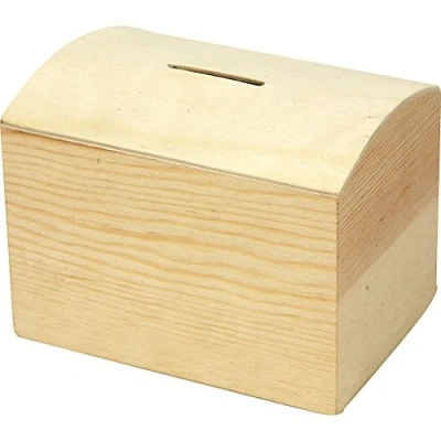 Afbeelding van Creotime Spaarpot Hout Unisex 10 X 8 7 Cm