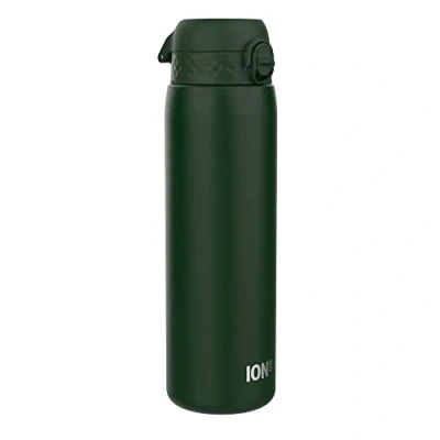 Afbeelding van ION8 1 Liter Roestvrijstalen Waterfles, Lekvrij, Makkelijk te Openen, Veilige Vergrendeling, Draaghendel, Vaatwasserbestendig, Duurzame Krasbestendige Verf, 1200ml (40oz), Donkergroen Drinkfles