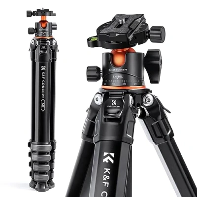 Afbeelding van K&amp;F Concept Camera Statief, 177CM Stabiel Aluminium Statief met 35mm Balhoofd Maximale Belasting 15kg, Compacte Fotografie Statieven 1/4&quot; Quick Release Plaat voor DSLR Camera, Camcorder.