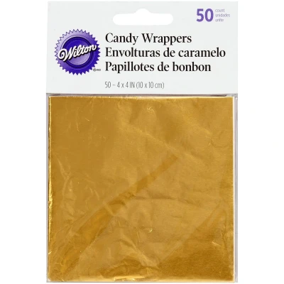 Afbeelding van Wilton Goudfolie Wrappers Eetbaar Bladgoud pk/50